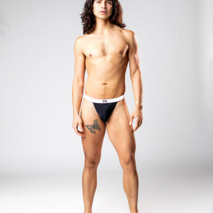 Ribbed Edition - Midnight Thong - Front View Full Body