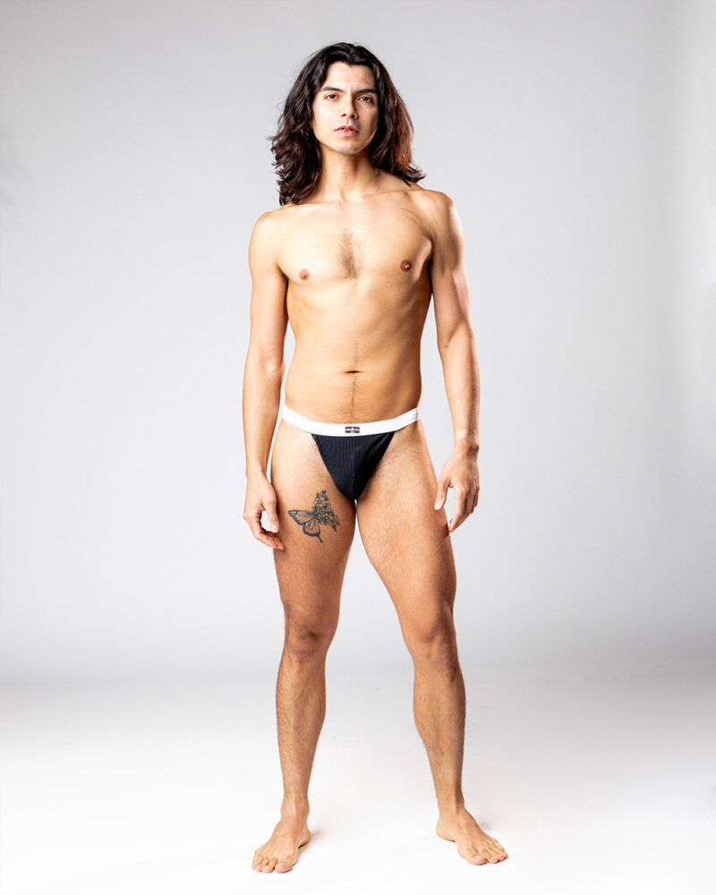 Ribbed Edition - Midnight Thong - Front View Full Body