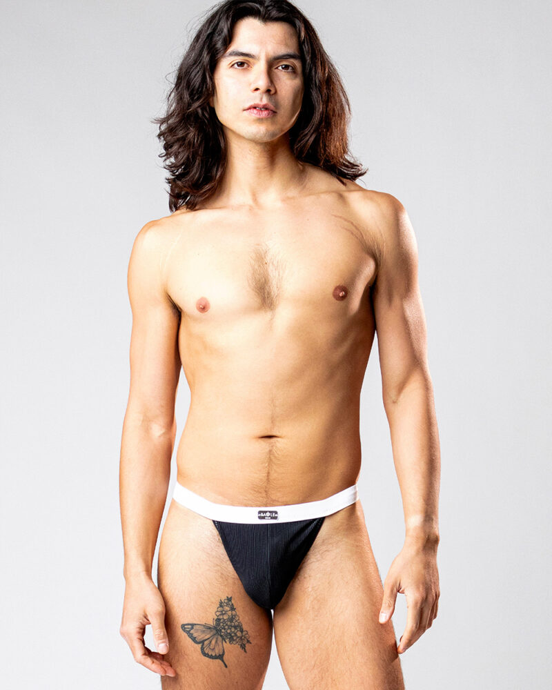 Ribbed Edition - Midnight Thong - Front View Upper Body