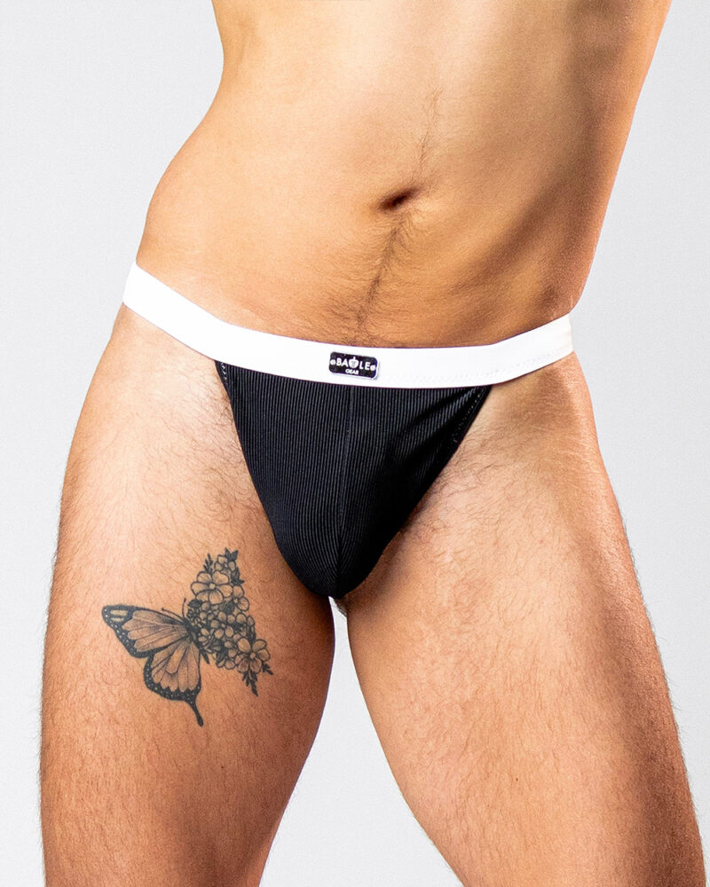 Ribbed Edition - Midnight Thong - Front View Waist