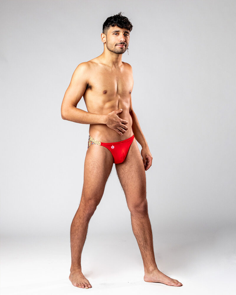 Florascape Red Swimsuit - Front View Full Body